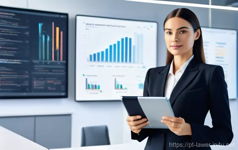 변호사 경력의 전환점 만들기 - **Prompt:** A dynamic, full-body portrait of a female legal professional (30s-40s, dressed in a styl...