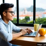 Home 21 변호사 시험을 위한 집중 공부 방법 - A focused young adult studying at a neat, well-lit desk in a quiet room, wearing casual comfortable ...