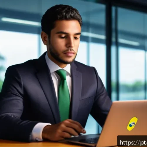 Home 30 변호사 시험에서 자주 묻는 윤리 문제 - A professional Brazilian lawyer in a modern office setting, dressed in formal business attire with a...
