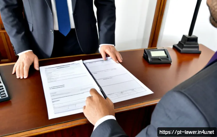 변호사와 법무사의 차이점 - Photorealistic legal services comparison scene in a bright modern Portuguese-speaking country office...